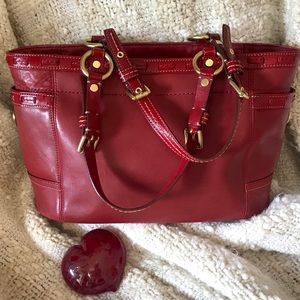 Coach Gallery Red LeatherTote